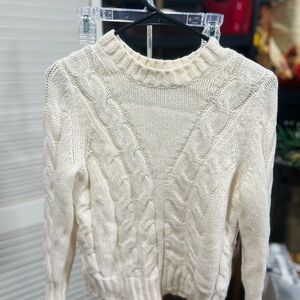 Ann Taylor Cable Knit Cream Sweater